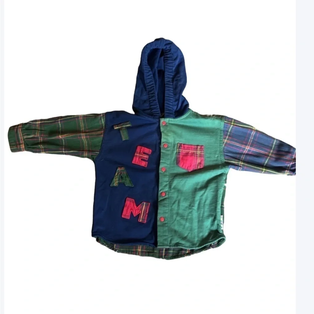 Vintage Gymboree TEAM shirt / jacket Size Small Rainbow logo tag